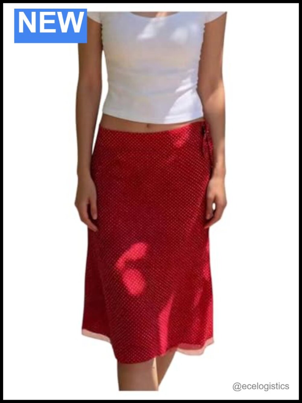 Women's Mesh Midi Skirt Polka Dots A-Line Low Rise Ruffled Hem Lightweight